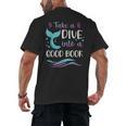 Cute Mermaid Librarian Teacher Dive Into A Good Book Reading Men's Back Print T-Shirt, trending gift Cute Mermaid Librarian Teacher Dive Into A Good Book Reading Men's Back Print T-Shirt, trending gift