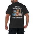 Easily Distracted By Cats & History Teacher Women Men Men's Back Print T-Shirt, trending gift Easily Distracted By Cats & History Teacher Women Men Men's Back Print T-Shirt, trending gift