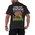 English Teachers Love Brains Zombie Teacher School Halloween Men's Back Print T-Shirt, trending gift