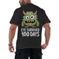 Eye Survived 100 Days Of School Monster Lover Teacher Kids Men's Back Print T-Shirt, trending gift