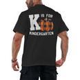Fall Kindergarten Teacher K Is For Buffalo Plaid Pumpkin Men's Back Print T-Shirt, trending gift Fall Kindergarten Teacher K Is For Buffalo Plaid Pumpkin Men's Back Print T-Shirt, trending gift