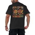 Fall In Love With Learning Retro Autumn Thanksgiving Teacher Men's Back Print T-Shirt, trending gift