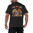 Fall In Love With Learning Shirt Autumn Thanksgiving Teacher Men's Back Print T-Shirt, trending gift