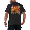Fall Vibes Costume Teacher Thanksgiving Leopard Gnome Men's Back Print T-Shirt, trending gift