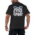 First Grade Coquette Bow Girls Teacher Team 1st Grade Squad Men's Back Print T-Shirt, trending gift First Grade Coquette Bow Girls Teacher Team 1st Grade Squad Men's Back Print T-Shirt, trending gift