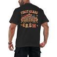 First Grade Crew Thanksgiving Fall Teacher 1st Grade Team Men's Back Print T-Shirt, trending gift