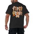 First Grade Fall Floral Coquette Bow Teachers Students Men's Back Print T-Shirt, trending gift First Grade Fall Floral Coquette Bow Teachers Students Men's Back Print T-Shirt, trending gift