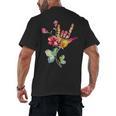 Flower American Sign Language ASL Teacher Teaching Deaf Men's Back Print T-Shirt, trending gift Flower American Sign Language ASL Teacher Teaching Deaf Men's Back Print T-Shirt, trending gift
