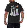 Flowers Test Tube Chemistry Student Science Teacher Women Men's Back Print T-Shirt, trending gift