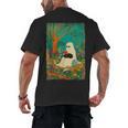 Groovy Ghost Reading Book Cat Halloween Ghost Teacher Men's Back Print T-Shirt, trending gift