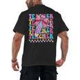Groovy Teacher Cute Coquette Bow Flower Retro Back To School Men's Back Print T-Shirt, trending gift