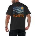 Halloween Pumpkin Starry Night Van Gogh Art Teacher Men's Back Print T-Shirt, trending gift