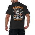 Halloween Skeleton Teacher Phonemes Graphemes Caffeine Lover Men's Back Print T-Shirt, trending gift