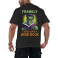 Halloween Teacher Librarian Frankenstein Reading Books Men's Back Print T-Shirt, trending gift Halloween Teacher Librarian Frankenstein Reading Books Men's Back Print T-Shirt, trending gift