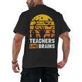 Halloween Teachers Science Math Teachers Love Brains Men's Back Print T-Shirt, trending gift