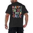 Happy To See Your Face Teacher Retro Back To School Men's Back Print T-Shirt, trending gift Happy To See Your Face Teacher Retro Back To School Men's Back Print T-Shirt, trending gift
