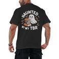 Haunted By My TBR Cute Ghost Book Reading Teacher Halloween Men's Back Print T-Shirt, trending gift Haunted By My TBR Cute Ghost Book Reading Teacher Halloween Men's Back Print T-Shirt, trending gift