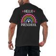 Hello Preschool Teacher Student Girls Rainbow Back To School Men's Back Print T-Shirt, trending gift