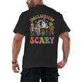 Inclusion Isn't Scary Ghost Mummy Halloween SLP Sped Teacher Men's Back Print T-Shirt, trending gift Inclusion Isn't Scary Ghost Mummy Halloween SLP Sped Teacher Men's Back Print T-Shirt, trending gift