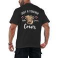 Just A Teacher Who Loves Cows Shirt Cute Highland Cow Men's Back Print T-Shirt, trending gift