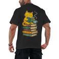 Kawaii Cats Lover Coffee Books Teacher Librarian Cat Men's Back Print T-Shirt, trending gift