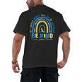 Be Kind Rainbow Down Syndrome Awareness Teacher Blue Yellow Men's Back Print T-Shirt, trending gift Be Kind Rainbow Down Syndrome Awareness Teacher Blue Yellow Men's Back Print T-Shirt, trending gift