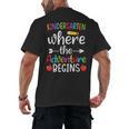 Kindergarten Where The Adventure Begins Shirt Children's Teacher Men's Back Print T-Shirt, trending gift