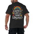 Kindness Comes In Many Languages ESL English Teacher Men's Back Print T-Shirt, trending gift Kindness Comes In Many Languages ESL English Teacher Men's Back Print T-Shirt, trending gift