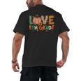 Love 5th Grade Thanksgiving Colorful Fall Leaves Teacher Men's Back Print T-Shirt, trending gift