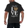 Love Leopard Print Teacher Cheetah School Inspire Teach Men's Back Print T-Shirt, trending gift