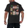 Merry And Bright Christmas Gingerbread Santa Book Teacher Men's Back Print T-Shirt, trending gift
