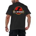 Nerdy No Internet Dinosaur Computer Science Teacher Men's Back Print T-Shirt, trending gift