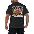 One Thankful Teacher Turkey Thanksgiving Teaching Men's Back Print T-Shirt, trending gift