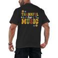 Retro Thankful For Music Floral Music Teacher Thanksgiving Men Women Men's Back Print T-Shirt, trending gift