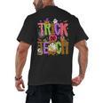 Retro Trick Or Teach Leopard Ghost Halloween Spooky Teacher Men's Back Print T-Shirt, trending gift Retro Trick Or Teach Leopard Ghost Halloween Spooky Teacher Men's Back Print T-Shirt, trending gift