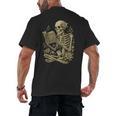 Skeleton Book Floral Skull Halloween Teacher Costume Men's Back Print T-Shirt, trending gift Skeleton Book Floral Skull Halloween Teacher Costume Men's Back Print T-Shirt, trending gift