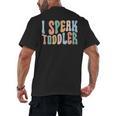 I Speak Toddler Teacher Pre School Back To School First Day Men's Back Print T-Shirt, trending gift I Speak Toddler Teacher Pre School Back To School First Day Men's Back Print T-Shirt, trending gift
