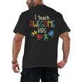 I Teach Awesome Kids Shirt Autism Special Education Teacher Men's Back Print T-Shirt, trending gift
