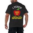 I Teach What's Your Superpower Superhero Teacher Men's Back Print T-Shirt, trending gift