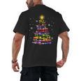 Teacher Crayon Christmas Tree Lights Student School Xmas Men's Back Print T-Shirt, trending gift Teacher Crayon Christmas Tree Lights Student School Xmas Men's Back Print T-Shirt, trending gift