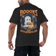 Teacher Halloween Ghost Reading Book Animal Boooks Are Men's Back Print T-Shirt, trending gift
