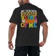 My Teacher Survived 100 Days Of Me 100th Day Of School Kids Men's Back Print T-Shirt, trending gift My Teacher Survived 100 Days Of Me 100th Day Of School Kids Men's Back Print T-Shirt, trending gift