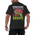 Teachers Love Brains Zombie Teacher Halloween Zombies Men's Back Print T-Shirt, trending gift