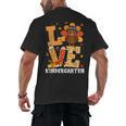 Thanksgiving Love Kindergarten Teacher Turkey Autumn Fall Men's Back Print T-Shirt, trending gift