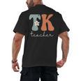 TK Teacher Retro Groovy Vintage Happy First Day Of School Men's Back Print T-Shirt, trending gift TK Teacher Retro Groovy Vintage Happy First Day Of School Men's Back Print T-Shirt, trending gift