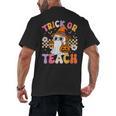 Trick Or Teach Cute Ghost Coffee Pumpkins Halloween Teacher Men's Back Print T-Shirt, trending gift Trick Or Teach Cute Ghost Coffee Pumpkins Halloween Teacher Men's Back Print T-Shirt, trending gift