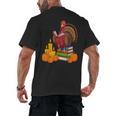 Turkey Reading Books Fall Thanksgiving Teacher Book Men's Back Print T-Shirt, trending gift Turkey Reading Books Fall Thanksgiving Teacher Book Men's Back Print T-Shirt, trending gift