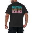 Never Underestimate A Public School Teacher Groovy Women Men's Back Print T-Shirt, trending gift