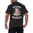 Unicorn Teacher Reading Is Magical Book Men's Back Print T-Shirt, trending gift