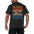 Vintage Retro My Favorite Teacher Calls Me Papa Father's Day Men's Back Print T-Shirt, trending gift